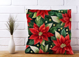Warren Reed Designer Poinsetta Watercolour Cushions 60Cm X 60Cm - thumbnail 2
