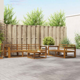 Walplus Outdoor Sofa Set 6 Pcs Natural Solid Acacia Wood