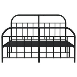 Berkfield Metal Bed Frame With Headboard And Footboard Black 183X213 Cm - thumbnail 6