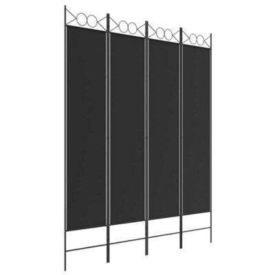 Berkfield Durable 4-Panel Room Divider Black 160X200 Cm Fabric - image 1