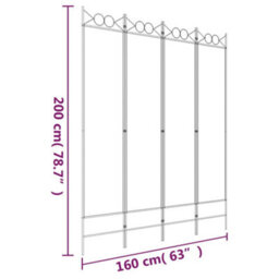 Berkfield Durable 4-Panel Room Divider Black 160X200 Cm Fabric - thumbnail 8