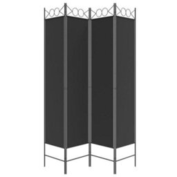 Berkfield Durable 4-Panel Room Divider Black 160X200 Cm Fabric - thumbnail 4