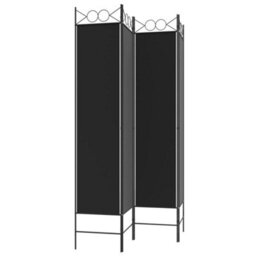 Berkfield Durable 4-Panel Room Divider Black 160X200 Cm Fabric - thumbnail 5
