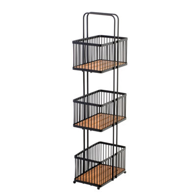 Croydex 3 Tier Black Steel 3 Compartments Shower Caddy (W)22Cm - image 1