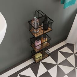 Croydex 3 Tier Black Steel 3 Compartments Shower Caddy (W)22Cm - thumbnail 4