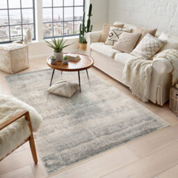 Maia Washable Low Pile Non Slip Mist Abstract Area Rug - Grey, 120 X 180 Cm (Rectangular) - thumbnail 1