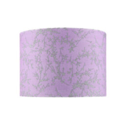 Happy Homewares Modern Soft Lilac Cotton Fabric 10 Shade With Silver Foil Floral Decoration