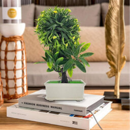 Pack 2 Artificial Bonsai Tree Small Pot Plants Brown Flowers Japanese Pine Bonsai Plant For Home Decoration - thumbnail 5