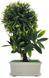 Pack 2 Artificial Bonsai Tree Small Pot Plants Brown Flowers Japanese Pine Bonsai Plant For Home Decoration - thumbnail 6
