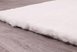 Luxe Faux Fur Ivory Plain Shaggy Stain Resistant Easy To Clean Rug For Bedroom Living & Dining Room-60Cm X 100Cm - thumbnail 5