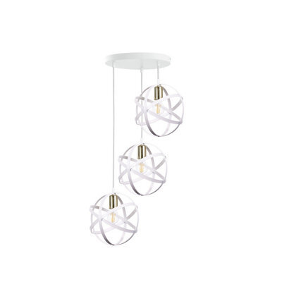 Luminosa Lighting Luminosa Pola Cluster Pendant Ceiling Light White, Gold, 35Cm, 3X E27