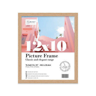 12X10 Oak Picture Frame (30.5 X 25.4Cm) Poster, Photo, Artwork, Gallery Wall Or Print - image 1