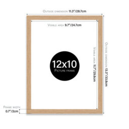 12X10 Oak Picture Frame (30.5 X 25.4Cm) Poster, Photo, Artwork, Gallery Wall Or Print - thumbnail 3