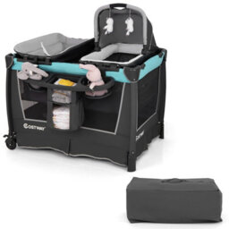 Costway 5-In-1 Toddlers Portable Travel Cot Baby Playard Convertible Playpen - thumbnail 1