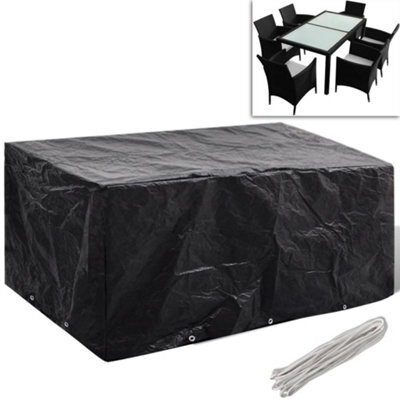 Walplus Outdoor Garden Furniture Cover 6 Person Poly Rattan Set 10 Eyelets 240X140Cm - image 1