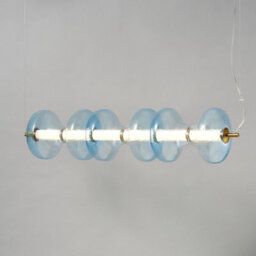 Litecraft Visconte Elias Sky Blue Led 6 Light Glass Diner Bar - thumbnail 3