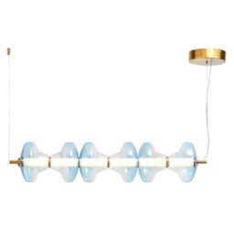 Litecraft Visconte Elias Sky Blue Led 6 Light Glass Diner Bar - thumbnail 2