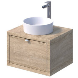 Affine Bathroom Wall Hung Vanity Unit Sink Cabinet Wash Basin Sink Storage Drawer 600mm - thumbnail 8
