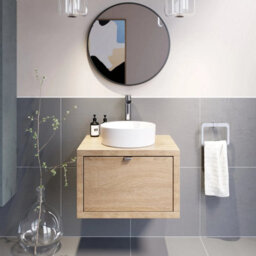 Affine Bathroom Wall Hung Vanity Unit Sink Cabinet Wash Basin Sink Storage Drawer 600mm - thumbnail 4