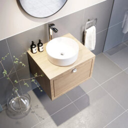 Affine Bathroom Wall Hung Vanity Unit Sink Cabinet Wash Basin Sink Storage Drawer 600mm - thumbnail 5
