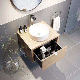 Affine Bathroom Wall Hung Vanity Unit Sink Cabinet Wash Basin Sink Storage Drawer 600mm - thumbnail 6