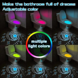 2 Pcs Battery Motion Sensor Led Night Light Rgb Toilet Lamp - thumbnail 5