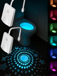 2 Pcs Battery Motion Sensor Led Night Light Rgb Toilet Lamp - thumbnail 1