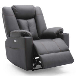 More4Homes Afton Electric Fabric Auto Recliner Armchair Gaming Usb Lounge Sofa Chair Charcoal - thumbnail 3