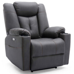 More4Homes Afton Electric Fabric Auto Recliner Armchair Gaming Usb Lounge Sofa Chair Charcoal - thumbnail 2