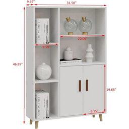 Elegant Sideboard Display Cabinet With 5 Shelves & Lockable Doors - thumbnail 2