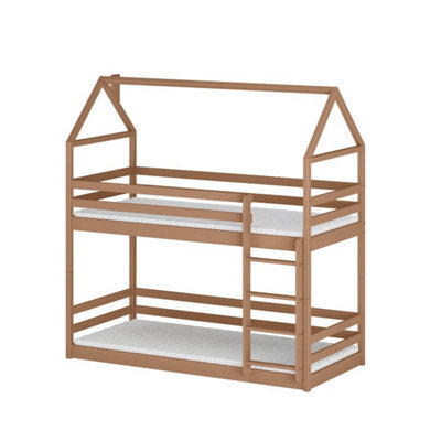 Arte Axel Cinnamon 90 X 190Cm House Bunk Bed - Foam Mattresses Included