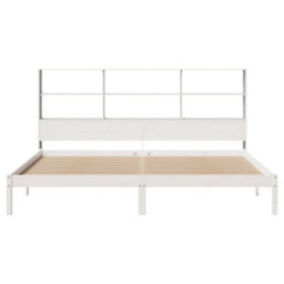 Berkfield Bookcase Bed Without Mattress White 180X200 Cm Super King Solid Wood Pine - thumbnail 4
