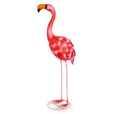Candlelight Pink Metal Flamingo Garden Ornament (H)58Cm (W)24Cm - image 1