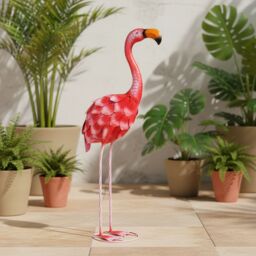 Candlelight Pink Metal Flamingo Garden Ornament (H)58Cm (W)24Cm - thumbnail 5
