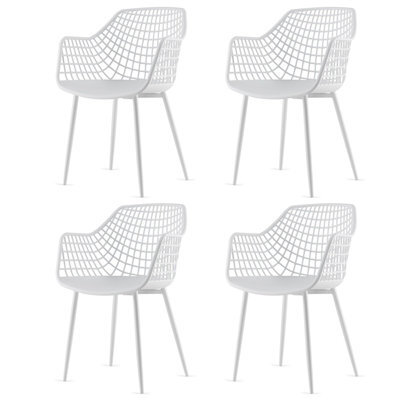 Costway 4Pcs Modern Dining Chair Set Indoor Patio Heavy Duty Chairs With Backrest - image 1