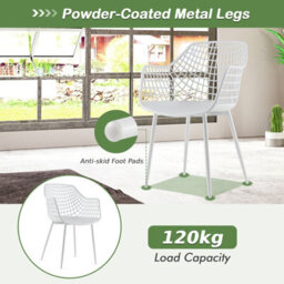 Costway 4Pcs Modern Dining Chair Set Indoor Patio Heavy Duty Chairs With Backrest - thumbnail 6