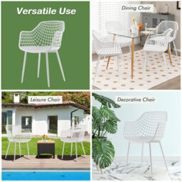 Costway 4Pcs Modern Dining Chair Set Indoor Patio Heavy Duty Chairs With Backrest - thumbnail 7