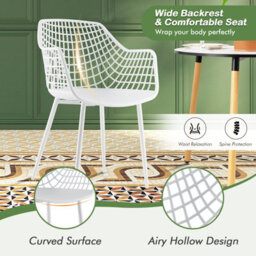 Costway 4Pcs Modern Dining Chair Set Indoor Patio Heavy Duty Chairs With Backrest - thumbnail 4