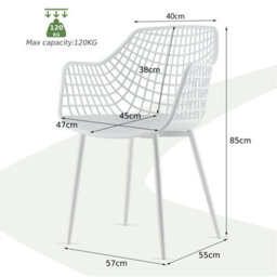 Costway 4Pcs Modern Dining Chair Set Indoor Patio Heavy Duty Chairs With Backrest - thumbnail 2