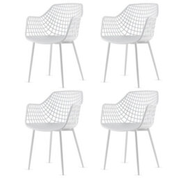Costway 4Pcs Modern Dining Chair Set Indoor Patio Heavy Duty Chairs With Backrest - thumbnail 1
