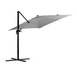 Thehotsale 3M Cantilever Parasol With Solar Led Lights And 360 Degree Rotation Patio Rectangle Offset Umbrella - thumbnail 4