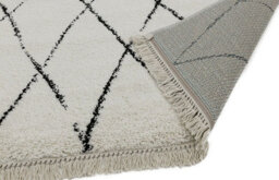 Modern Rug, Luxurious Bedroom Rug, Diningroom Rug, Easy To Clean Moroccan Rug, 35mm Cream Shaggy Rug-120Cm X 170Cm - thumbnail 3
