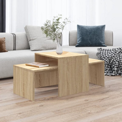 Berkfield Coffee Table Set Sonoma Oak 100X48X40 Cm Engineered Wood - image 1