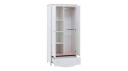 Arte Spacious Mia Hinged Wardrobe With Shelves And Drawer In White Matt & Pink (H)1860mm (W)850mm (D)510mm - Elegant Bedroom Organiser - thumbnail 2