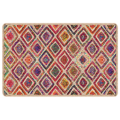 Berkfield Durable Rug Washable Multicolour 190X300 Cm Anti Slip