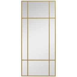 Homcom Window Style Vanity Mirror 110 X 50Cm Hanging Wall Mirror Gold Tone - thumbnail 2