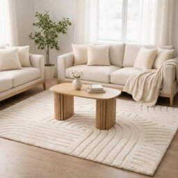 Ohs Contemporary Tufted Arches Rug Floor Carpet Non Slip Area Mat - Stone