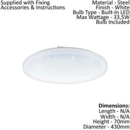 Elegant White Led Flush Ceiling Light With Crystal Effect - thumbnail 2