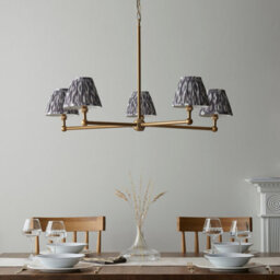 Loops Sophisticated 2 Pack Of Brushed Brass Pendant Lights With Pearl Grey Shades - thumbnail 3