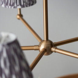 Loops Sophisticated 2 Pack Of Brushed Brass Pendant Lights With Pearl Grey Shades - thumbnail 5